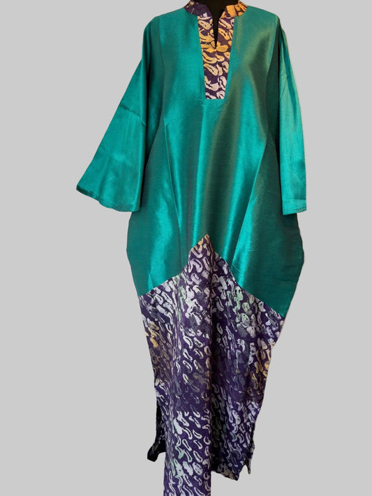 Adire / raw silk bubu